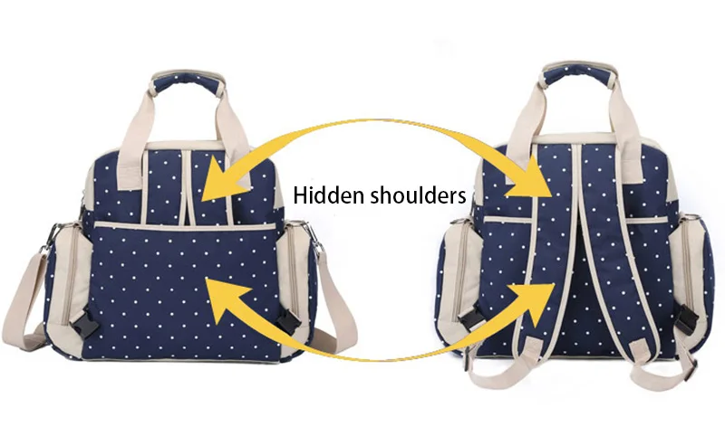 5 PcsSet Baby Diaper Bag Large Capacity Oxford Dot Nappy Backpack Waterproof Mummy Maternity Nursing Designer Mochila BB6019 (27)
