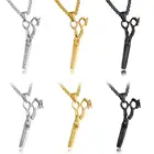 Personality Creative Hair Stylist Dragon Scissors Necklace Men