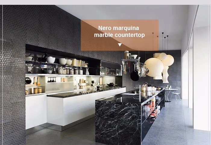 06-Nero Marquina marble kitchen tile