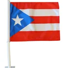 Custom polyester printed small mini puerto rico car flags