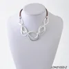Women's fashion jewelry gold and silver geometric leather necklaces