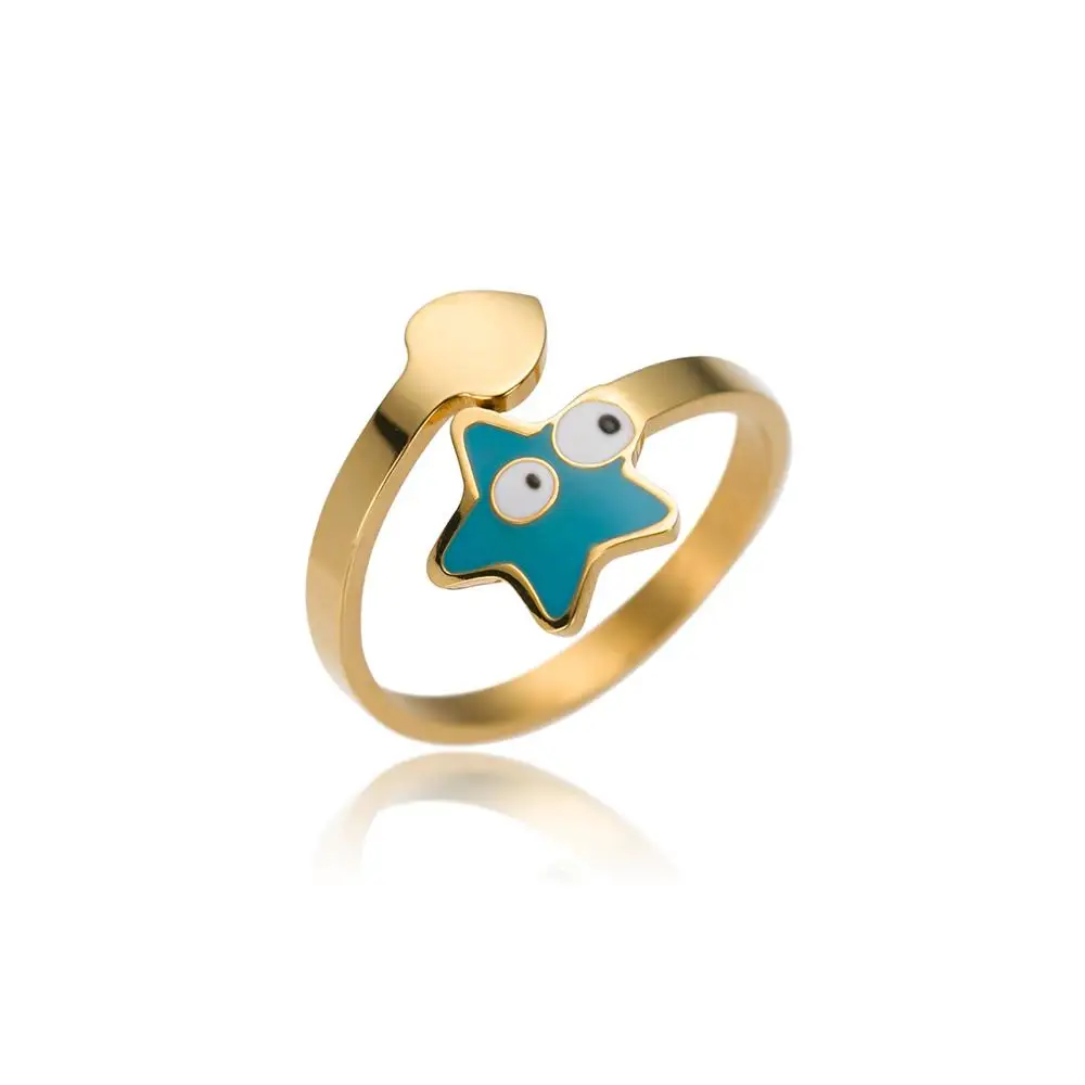Cute eye star jewels for kids and children stainless steel Silver/Gold finger ring Christmas Day Gift SSR031, Custermized
Cute eye star jewels for kids and children stainless steel Silver/Gold finger ring Christmas Day Gift SSR031, Custermized