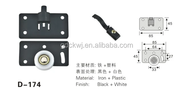 D-174 furniture parts plastic sliding door runner wheels heavy duty sliding garage door roller for sale