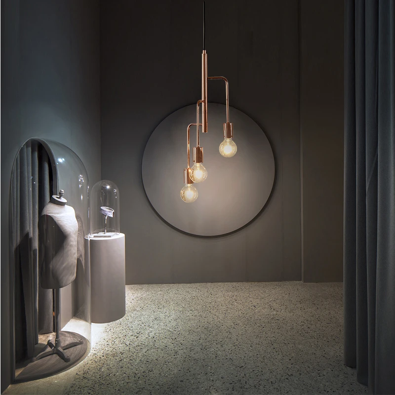 Indoor Dining hall corridor simple modern metal clothing store cafe chandelier light