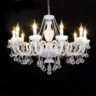 Silver chandelier 5 arms handing light pendant lamp