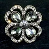 Black diamond crystal jewelry stones rhinestone flower brooch pin