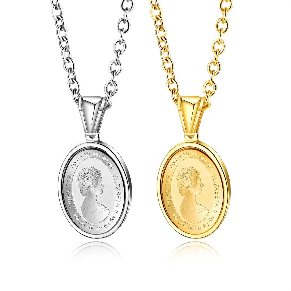 Wholesale Retro Stainless Steel Necklace Vintage Gold Plated Simple Coin Chain Pendant Statement Necklace Unisex Women Men 2019
Wholesale Retro Stainless Steel Necklace Vintage Gold Plated Simple Coin Chain Pendant Statement Necklace Unisex Women Men 2019