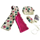 winter fashion lovely five star kids jacquard acrylic knitted scarf hat glove sets factory