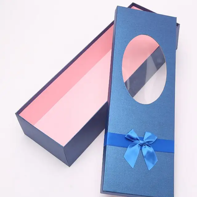 custom logo long square rose luxury flower box flower packaging