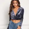 FS0839A 2018 wholesale hot sale ladies clothing sexy women velvet tops