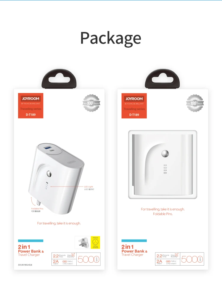 Joyroom new products dual usb output mobile power bank with wall portable charger - ANKUX.COM