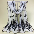 Lady fashion gilding peacock wrapping stretchy lace neck scarf