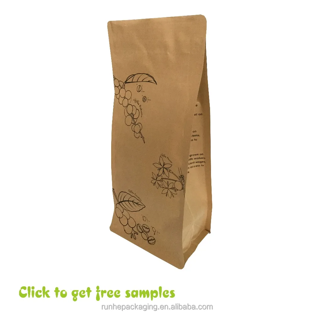 flat bottom coffee craft paper packing bag