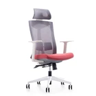 High Back Manager Office Computer Table Chair White Frame Ergonomic Swivel Mesh Chair