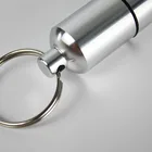 Mini Small Silver Aluminum Metal Pill Box With Keychain