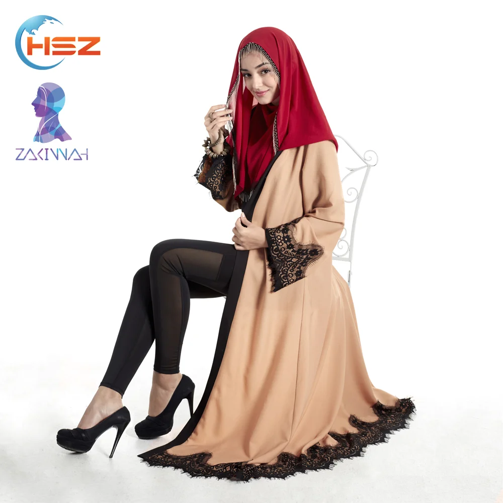 Zakiyyah E006 Chaud arabe abaya mode dernières conceptions d'abaya 2017 dubaï musulman robe kimono hijab