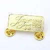 custom gold plated metal soft enamel colours name logo pin button badge