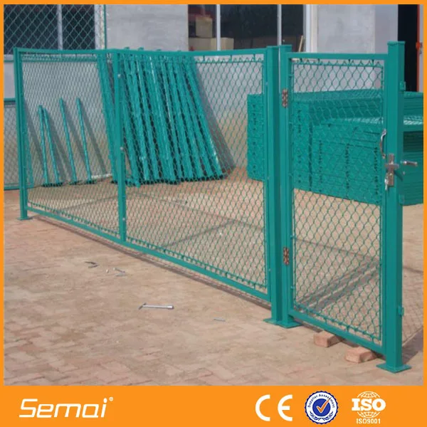 ISO 9001 high quality cheap retractable temporary chain link fence gate