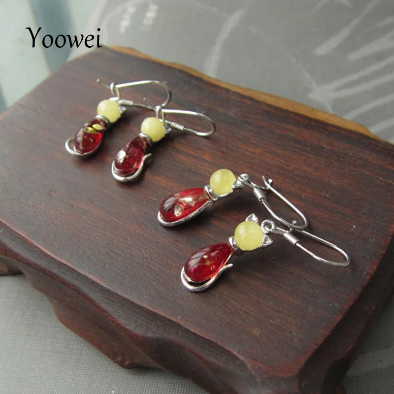 cat amber earrings (4)
