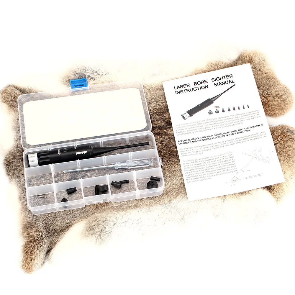 ohhunt Hunting Green Laser Boresighter Kits Green Dot Bore Sight with OnOff Switch for Shooting .22 to .50 Caliber Riflescope (2)