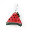 2019 fashion trolley bag accessories Watermelon fruit shape pu pendant key chain