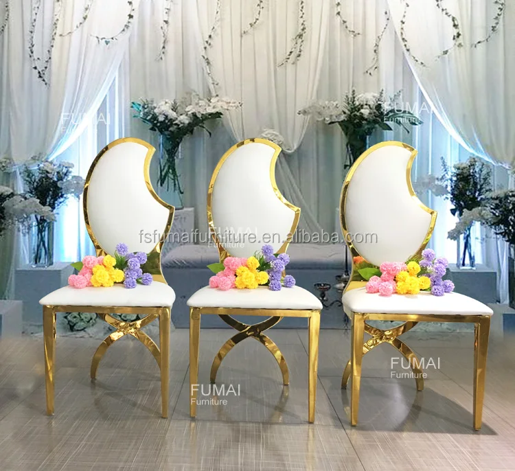 bride and groom,brideandgroom golden metal stainless steel legs carve back bride and groom