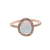 white fire opal gemstone ring customized big gemstone jewelry rose gold single stone modern vintage jewelry