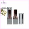 wholesale Elegant red square empty lipstick container packaging / lipstick tube with clear diamond cap ZK67003