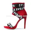 Women Shoes Red Flock Fashion Women Sandal High Heel Summer 2019 Hot Sale Shoes