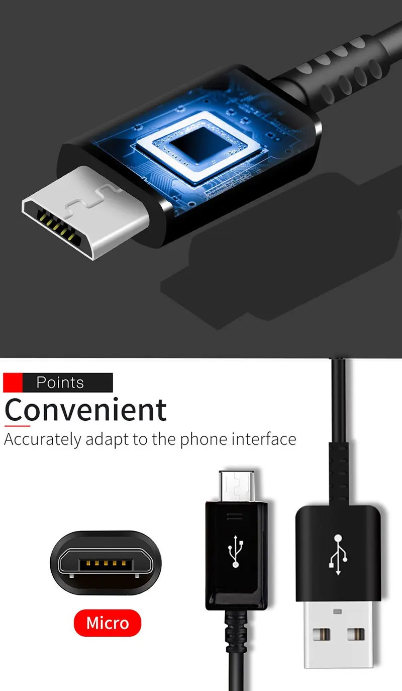 1m V8 5P Micro USB Cable Fast Charging For Xiaomi Redmi Note 5 Pro Android Mobile Phone Data Cable for Samsung S7 Micro Charger - ANKUX.COM