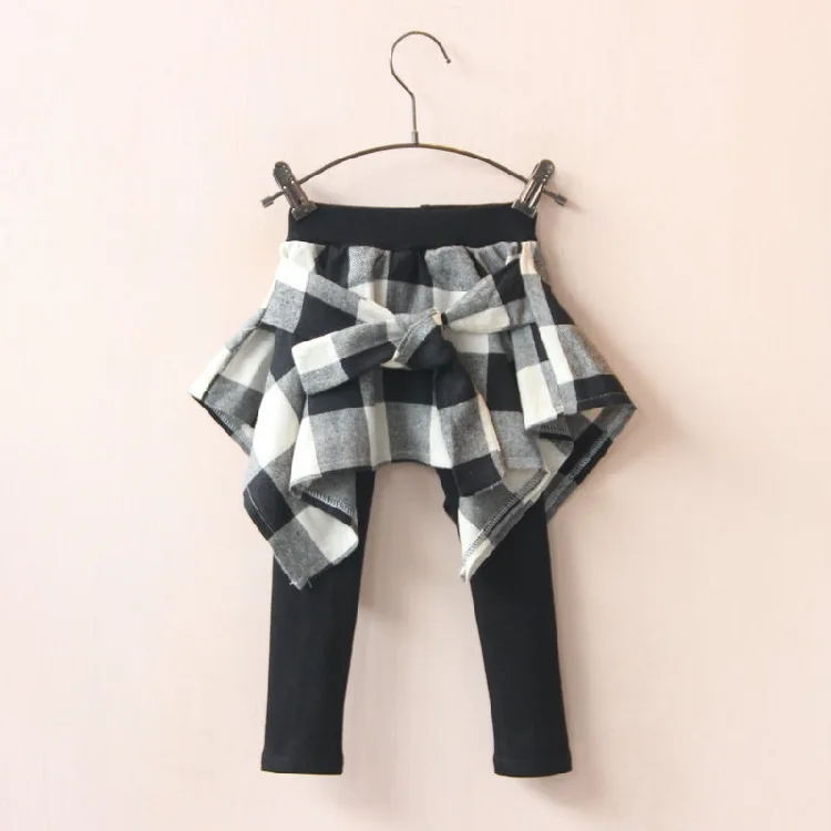 girls red plaid leggings