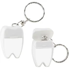 Trade Show Giveaways Custom Tooth Shaped Dental Floss with Keychain