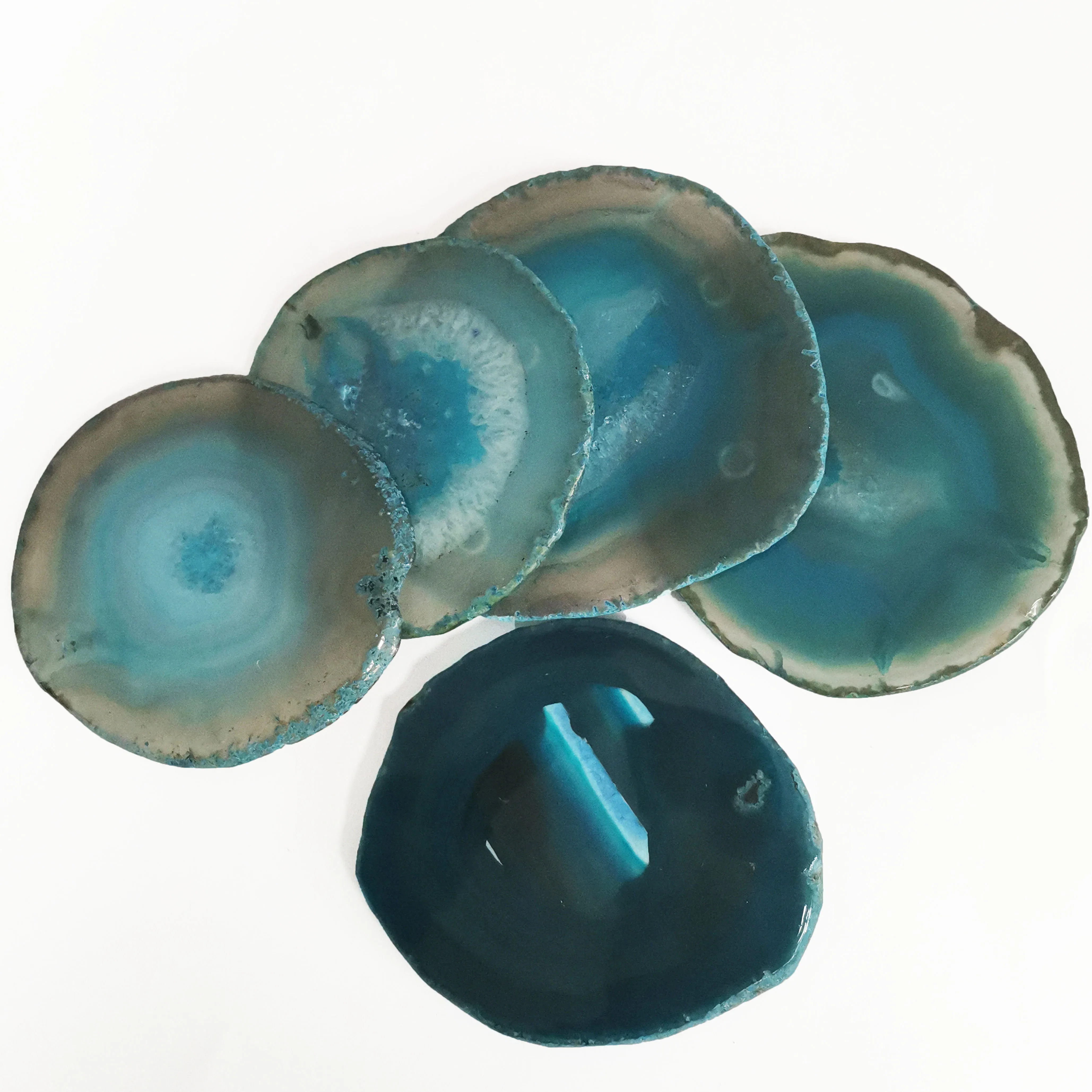 Wholesale high quality Marble Texture crystal Polished blue agate coaster, Full color
Wholesale high quality Marble Texture crystal Polished blue agate coaster, Full color