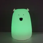 Creative cute rechargeable Bed Side Cartoon silicone Table Lamp baby kids 3d led night light