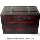 antique wooden trunk for home storage or gift packing