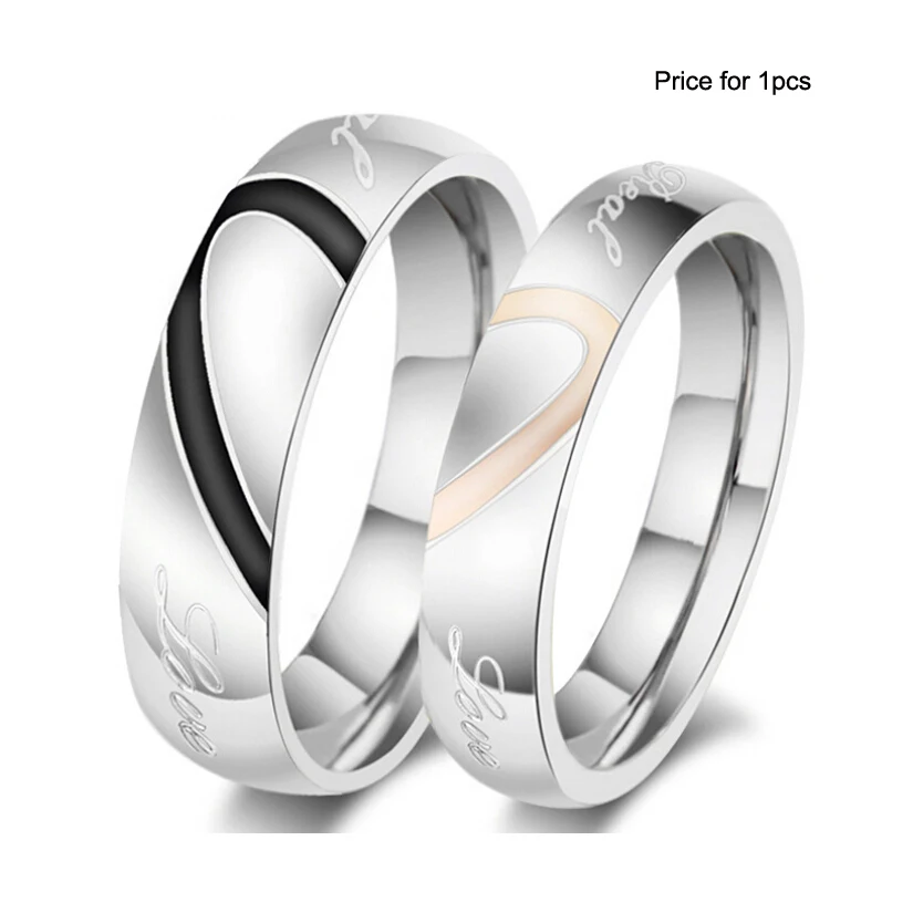 Fashion love heart couple ring for women men wedding engagement rings wholesale stainless steel jewelry
Fashion love heart couple ring for women men wedding engagement rings wholesale stainless steel jewelry