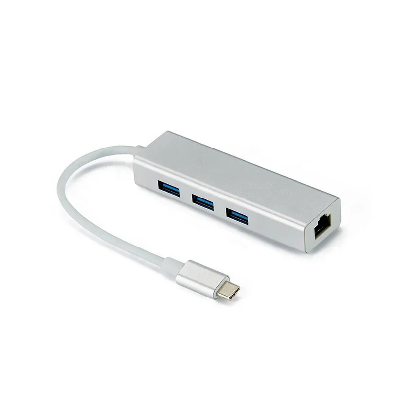 Silver Gold 1000M USB-C to Ethernet RJ45 Lan Extension Adapter with 3 Port USB 3.0 Female Converter
Silver Gold 1000M USB-C to Ethernet RJ45 Lan Extension Adapter with 3 Port USB 3.0 Female Converter