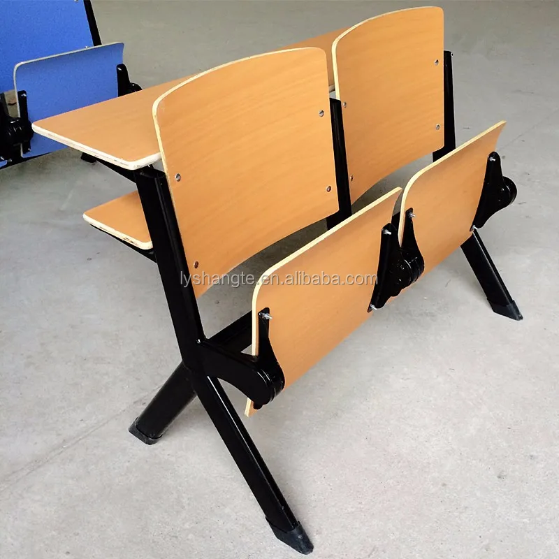 Chaises avec tables attachées 2 personnes table d'étude de meubles d'école