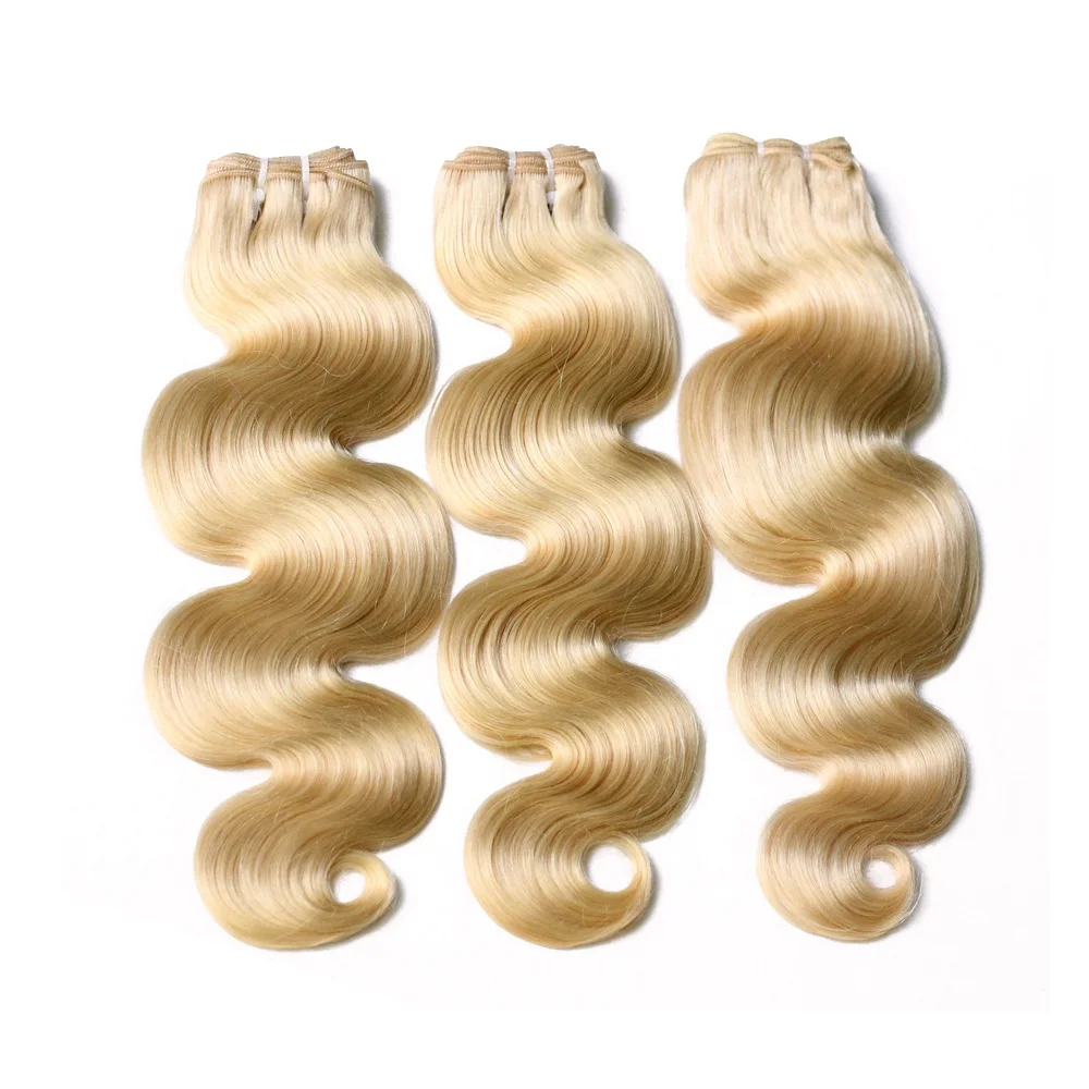 

10A grade 613 virgin brazilian weave blonde remy body wave human hair bundles