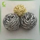 kitchen stainless steel spiral scourer/galvanised wire mesh scrubber/brass metal cleaning ball