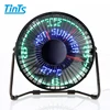 Summer cool desktop Display time and temperature LED Light Clock Fan