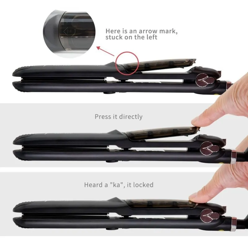 2017 Hot Sell Flat Iron Custom Professional Tourmaline Fast Ceramic Steam Hair Straightening