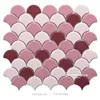 Fish Scale Purple Mix Pink Glossy Full-body Glass Backsplash Mosaic Tiles