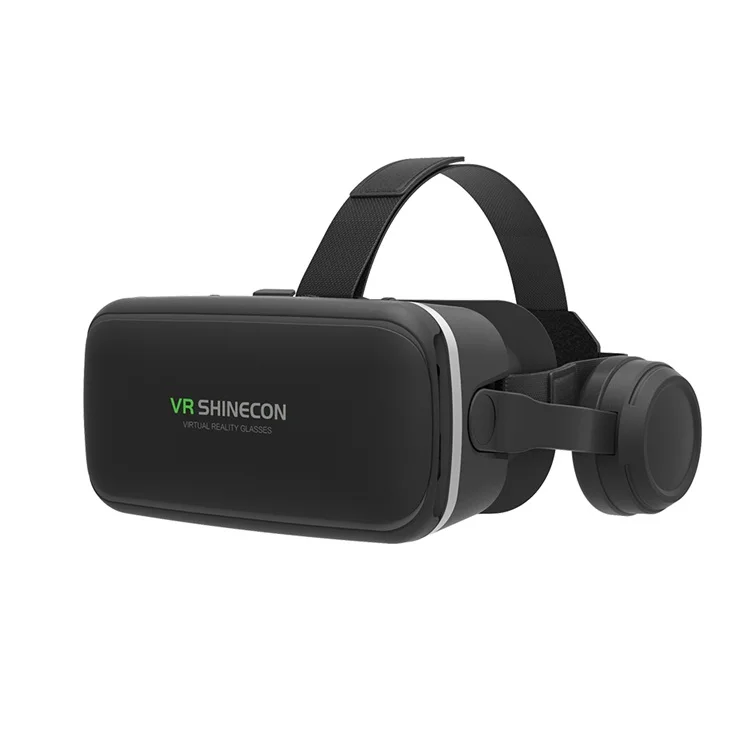 

SHINECON Original Blue Film Hot Video Google Virtual Reality VR Headset with Headphone for ios 12 and android 9.0