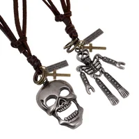 New design European popular big skull leather necklace, alloy skull pendant mens chain leather necklace
New design European popular big skull leather necklace, alloy skull pendant mens chain leather necklace