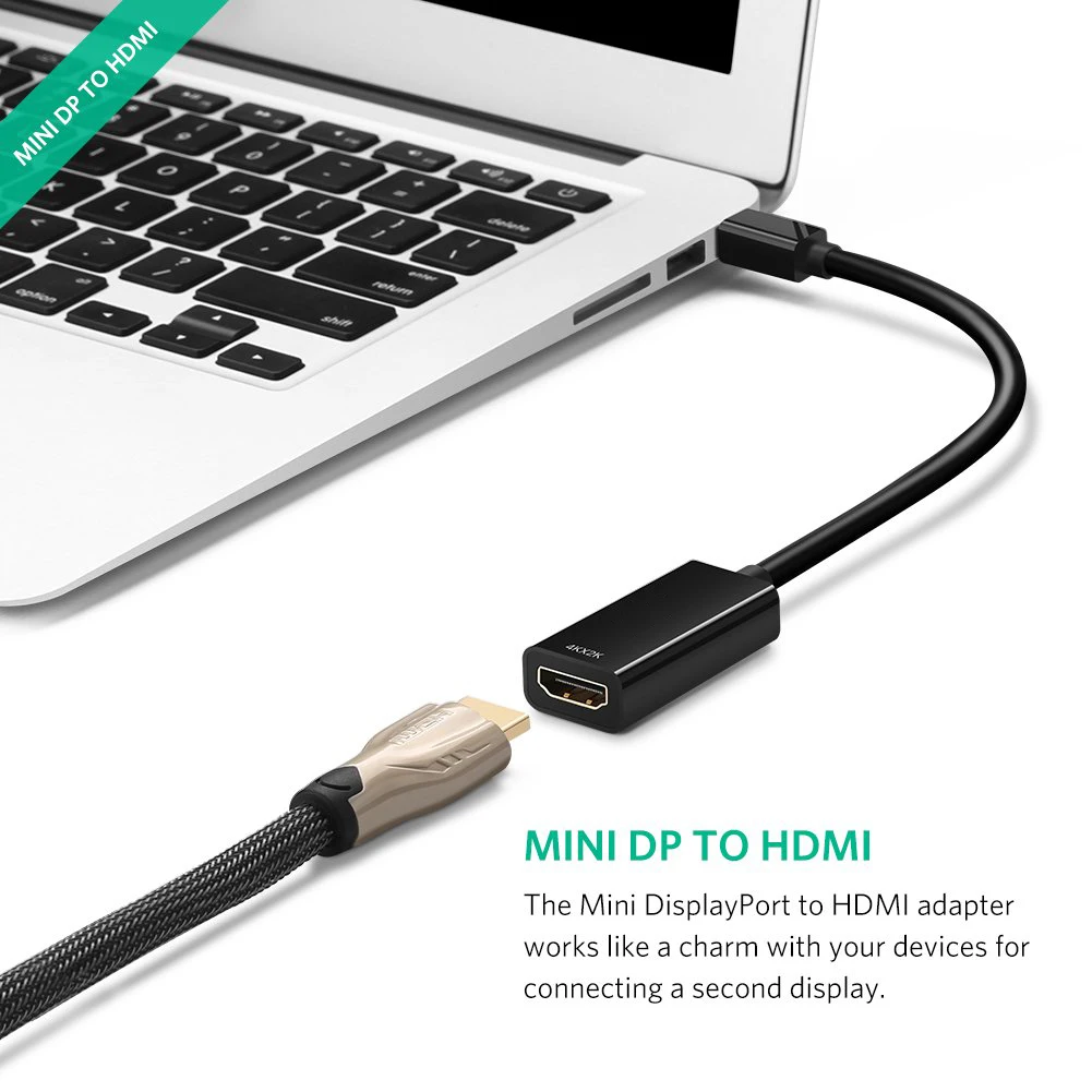 4K Mini Displayport to HDMI Adapter Active Mini DP Thunderbolt Port to HDMI AV HDTV Male to Female Adaptor for Mac Book iMac - ANKUX.COM