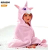 Wholesale Custom Animal Thick Organic 100 Bamboo Fiber Pink Unicorn Baby Hooded Bath Towel For Children Toddler Newborn