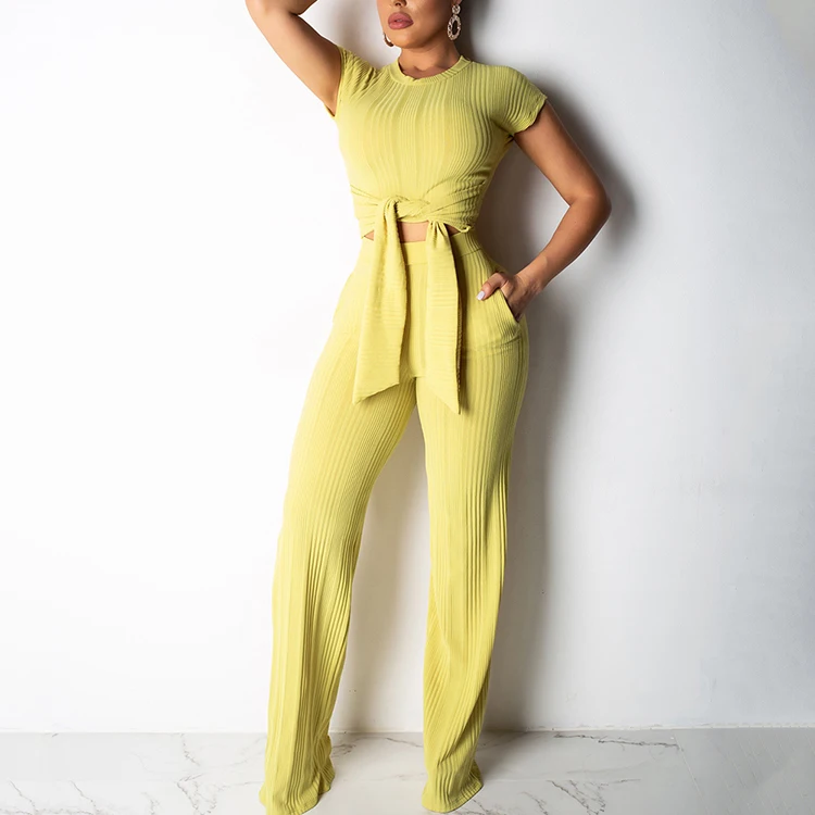 New Design High Neck High Waist Wide Leg Sexy Fitness Bandage Two Piece Set Women Clothing
New Design High Neck High Waist Wide Leg Sexy Fitness Bandage Two Piece Set Women Clothing