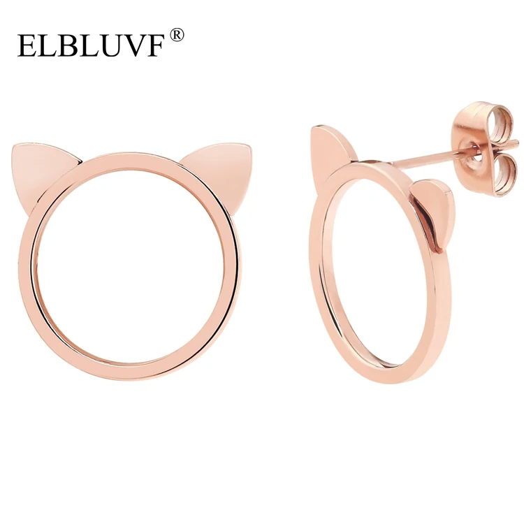ELBLUVF Free Shipping Stainless Steel 18K Rose Gold Plated Animal Cat Ears Cat Stud Earrings Jewelry
ELBLUVF Free Shipping Stainless Steel 18K Rose Gold Plated Animal Cat Ears Cat Stud Earrings Jewelry
