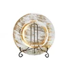 Hot sell gold rim round clear glass dinner charger plates
